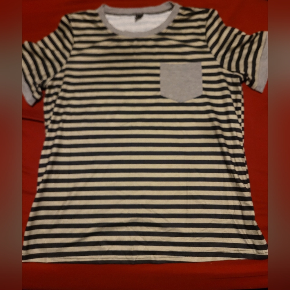Green Striped Shirt-Shein